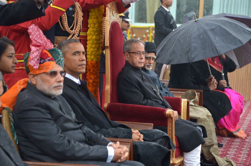 Б. Обама и Н. Моди на параде в День Республики