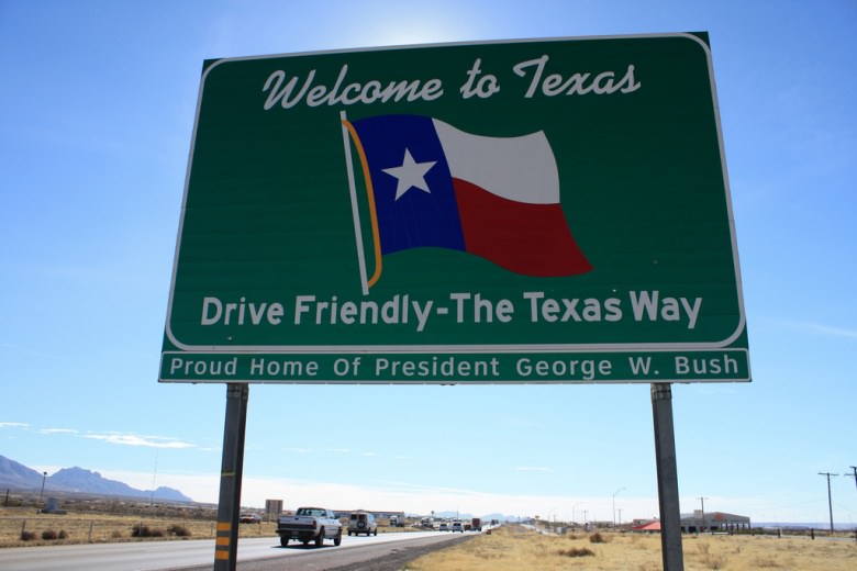 Техас, дорожный знак
