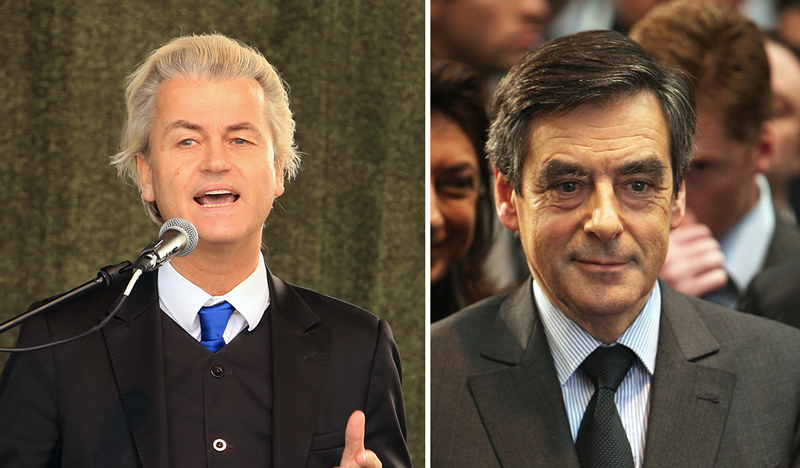 На выборах 2017 года в Нидерландах и Франции Герт Вилдерс (слева) и Франсуа Фийон (справа) имеют очень неплохие шансы на избрание.