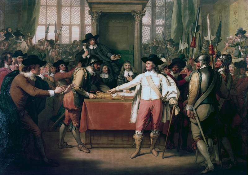 «Оливер Кромвель распускает «охвостье» парламента». Бенджамин Уэст, 1782 г.