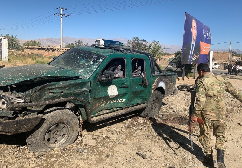 Провинция Парван, 17 сентября 2019 года. Последствия теракта, проведённого талибами во время предвыборной кампании президента Гани. В результате погибло более 20 человек, Гани остался целым и невредимым. 